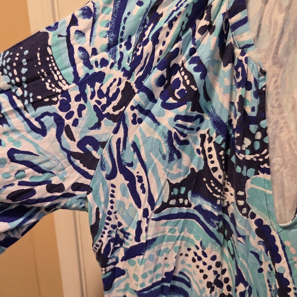 Lilly Pulitzer Bryce Romper Medium Bright Navy Crash the Bash - Picture 5 of 7
